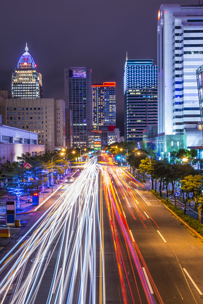 Taipei, Taiwan cityscape in the Xinyi District.